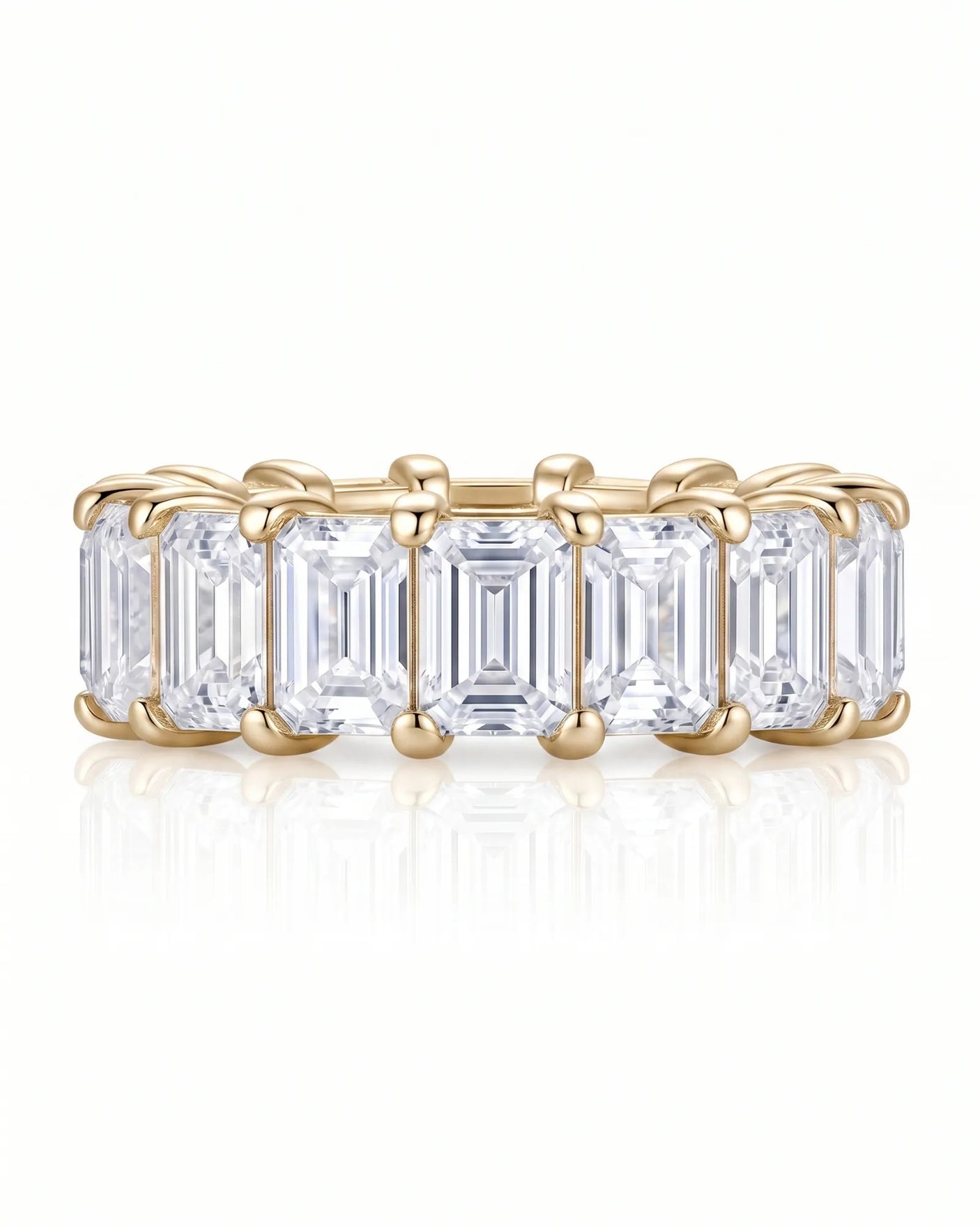 Emerald Cut Eternity Band in White Gold