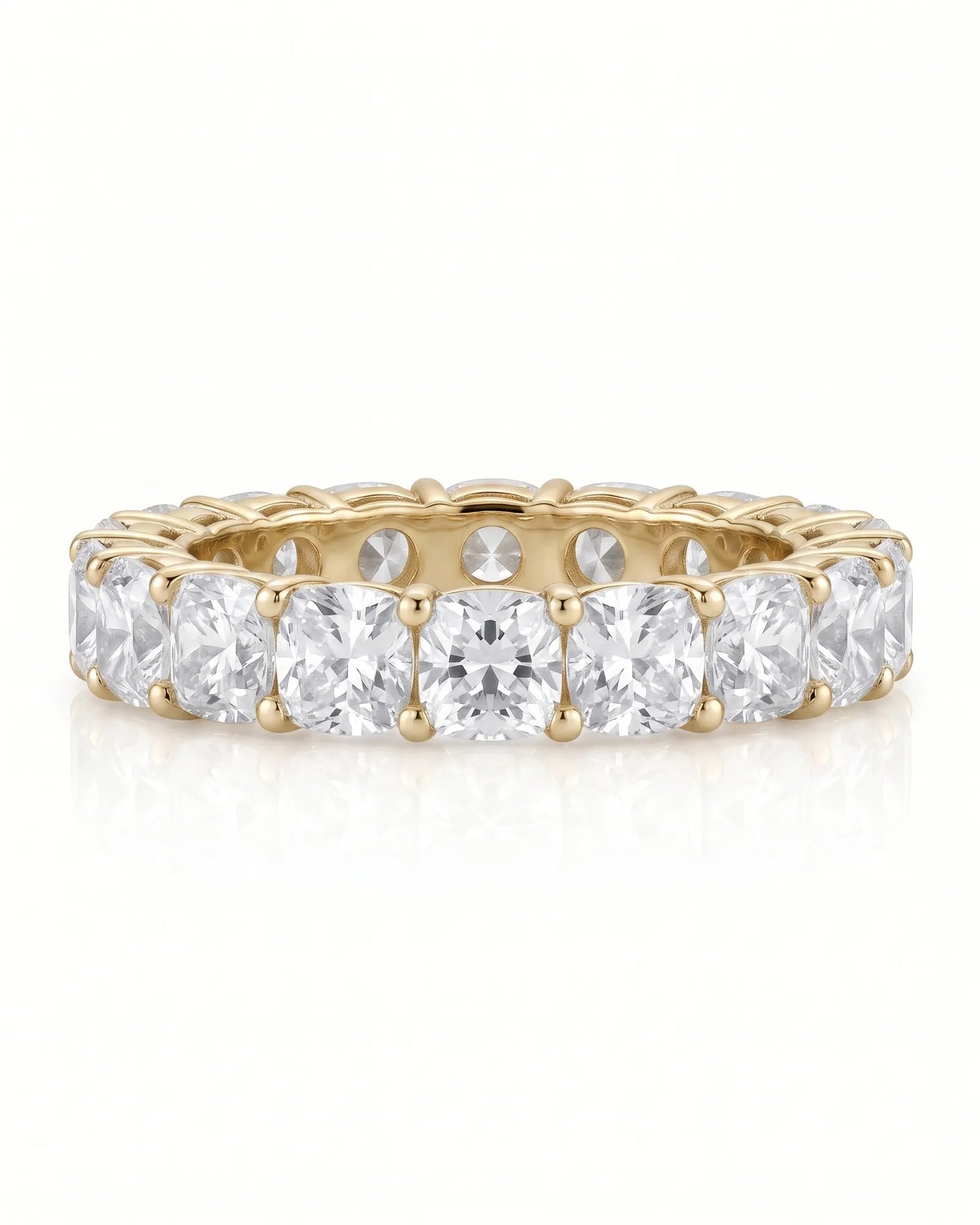 Cushion Diamond Eternity Band in White Gold