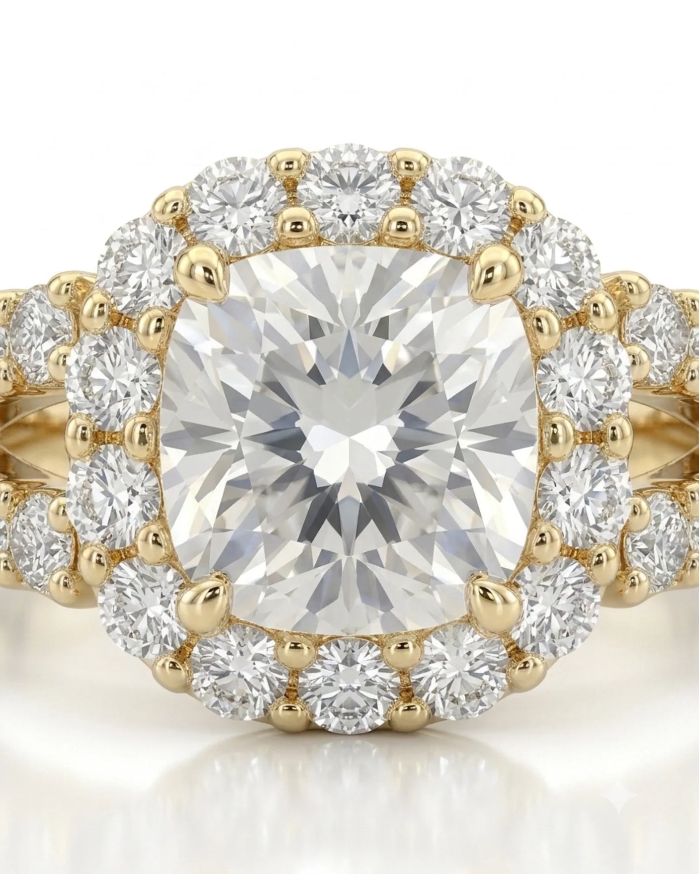 Erica • 2-carat Cushion Moissanite Ring in White Gold