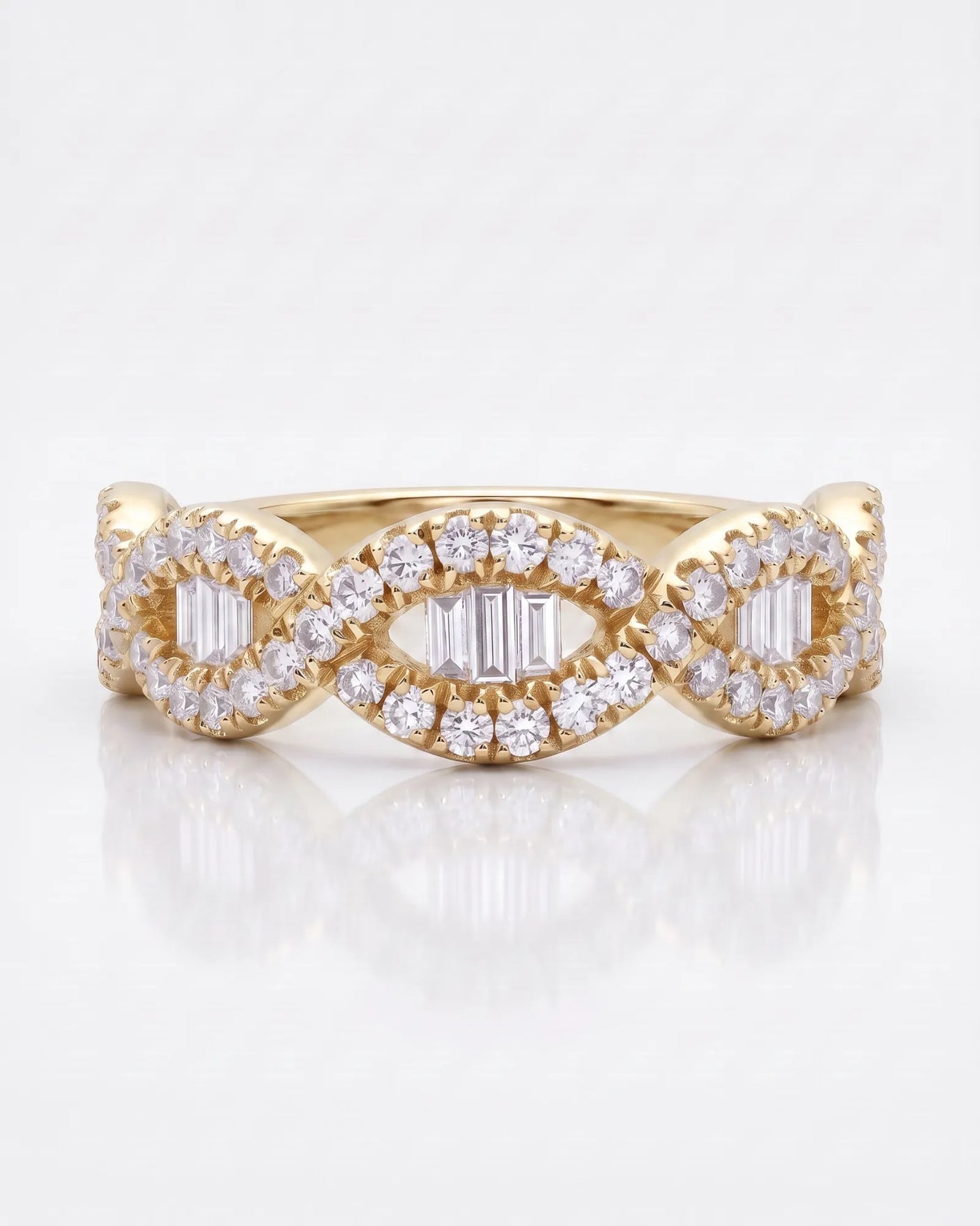 Rose Gold Eternity Band with Baguette Diamonds