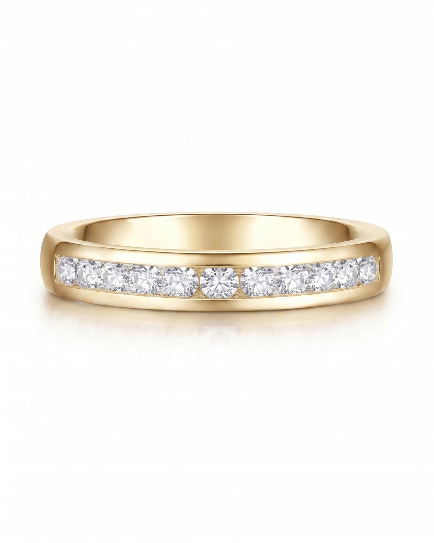 Channel Set Wedding Band in White Gold