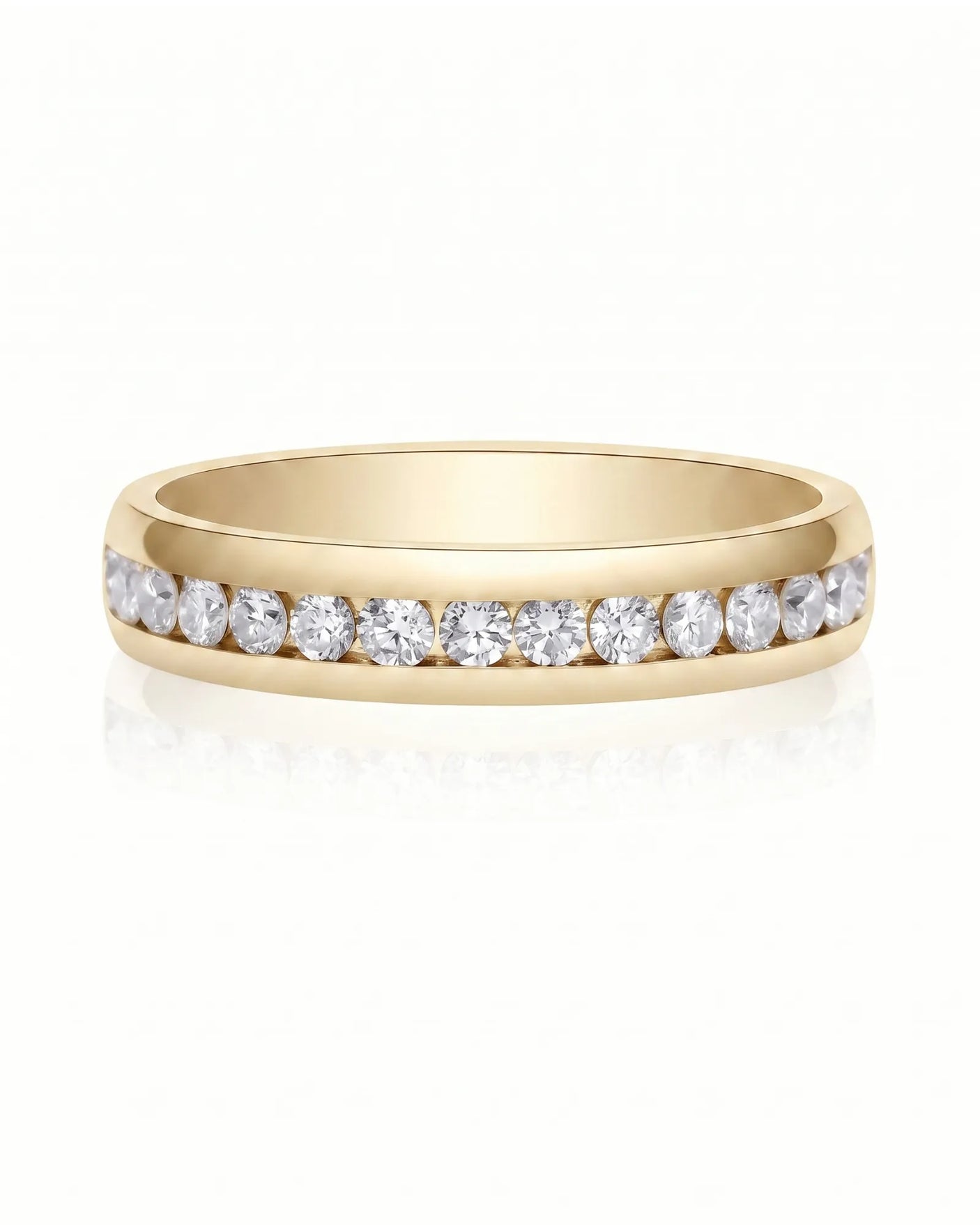 Channel Set Wedding Band in Yellow Gold