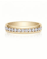 Channel Set Wedding Band in Yellow Gold