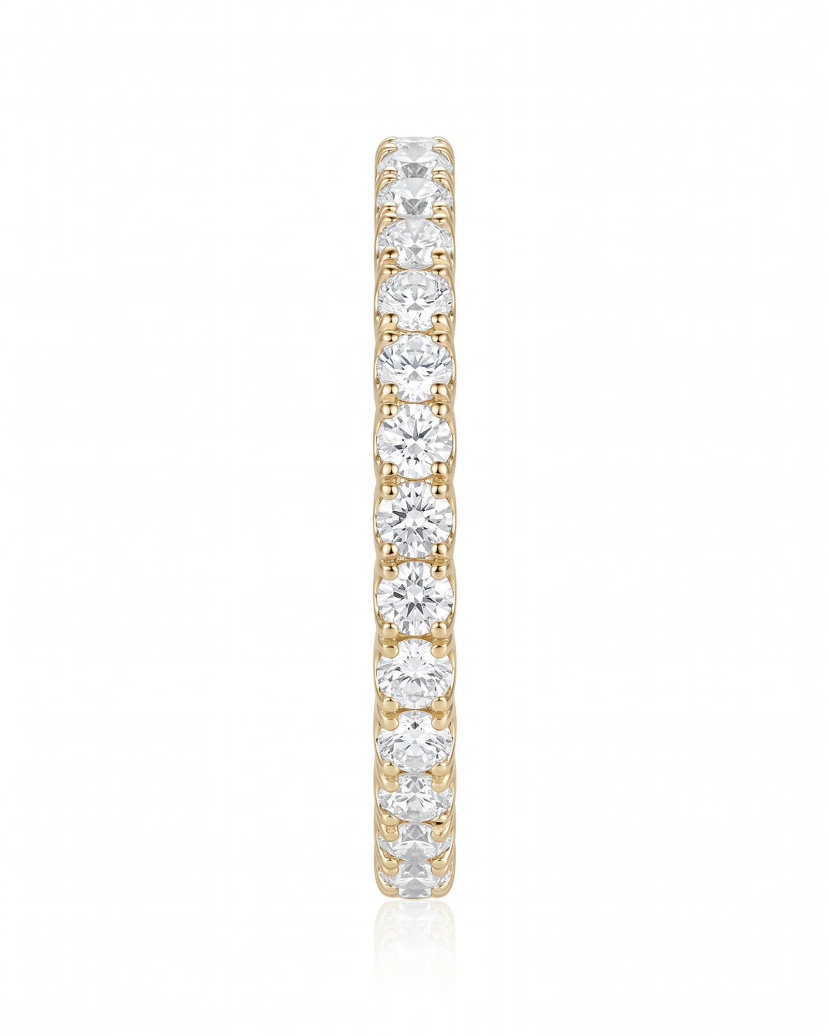 2mm Diamond Wedding Band in Yellow Gold