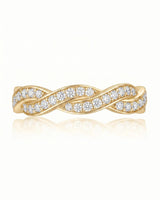Twisted Shank Vintage Diamond Eternity Band in 18K White Gold — 18K Yellow Gold — View 2