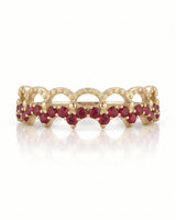 The Ember Tiara- Red Diamond Vintage-Inspired Yellow Gold Band