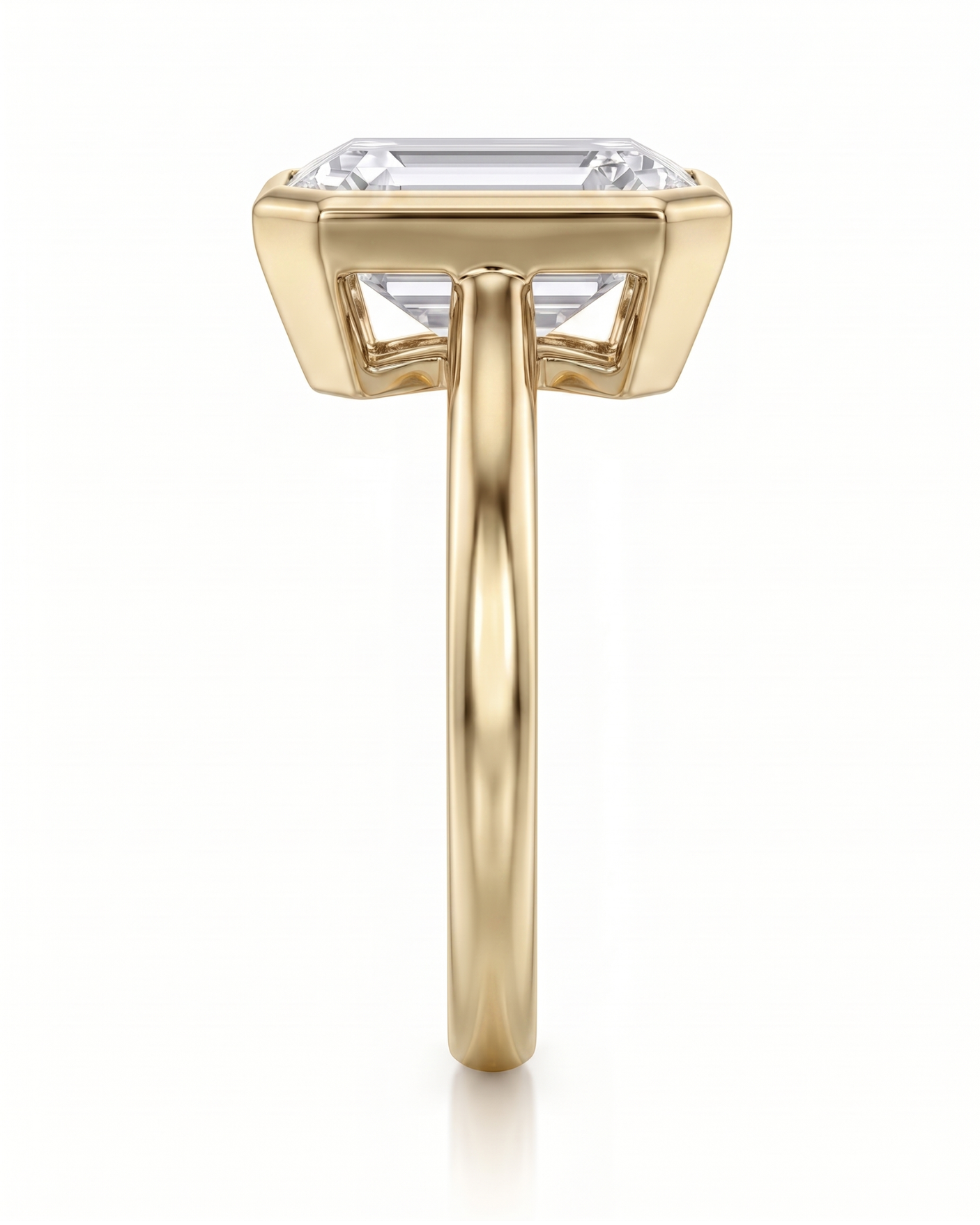Natalia – Natural Emerald-Cut Diamond Bezel Ring