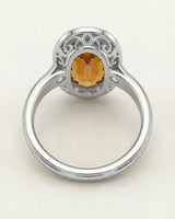 SOLARA CREST – Natural Imperial Topaz Double Halo Setting - Oval Cut