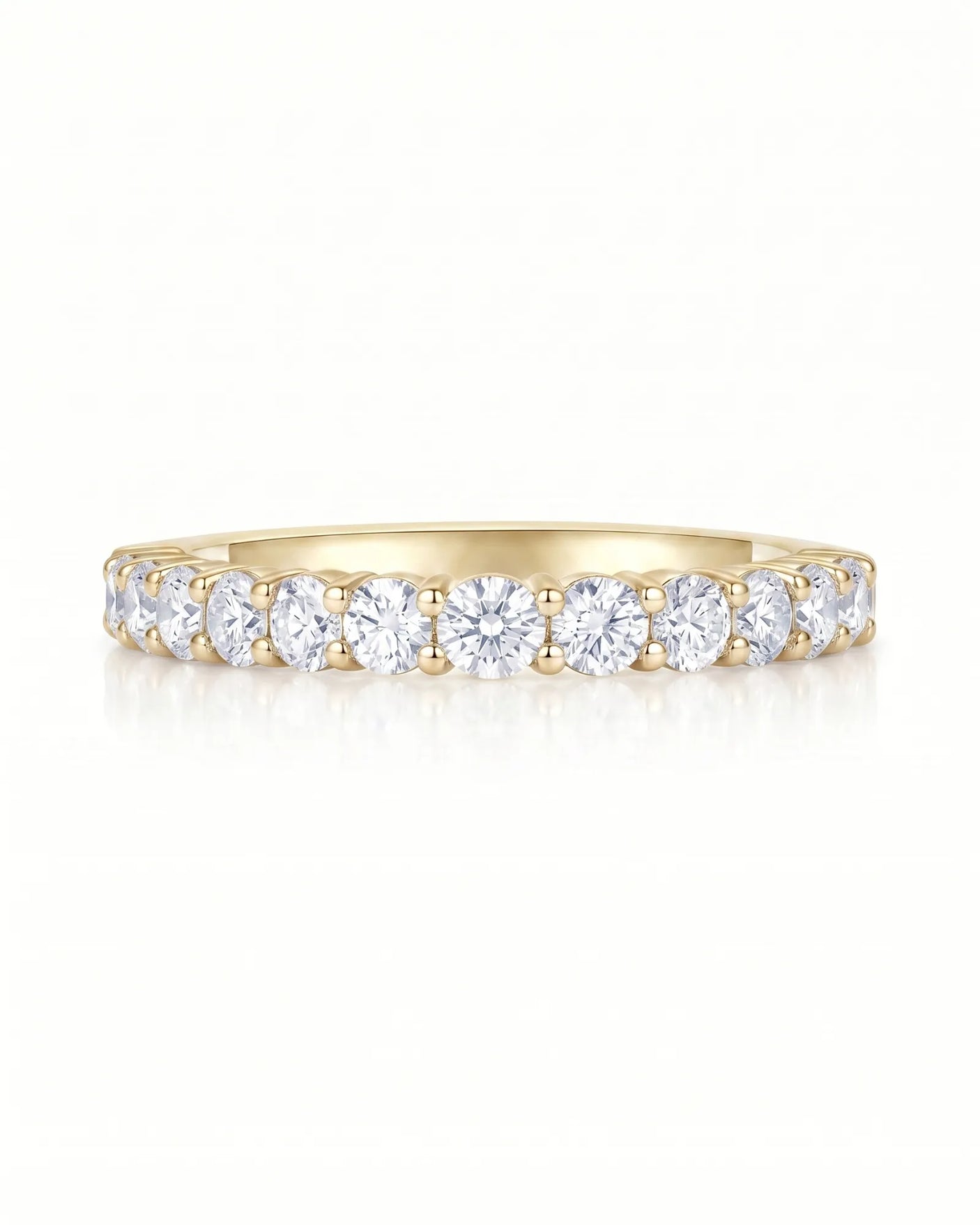 Round Diamond Half Eternity Band in White Gold