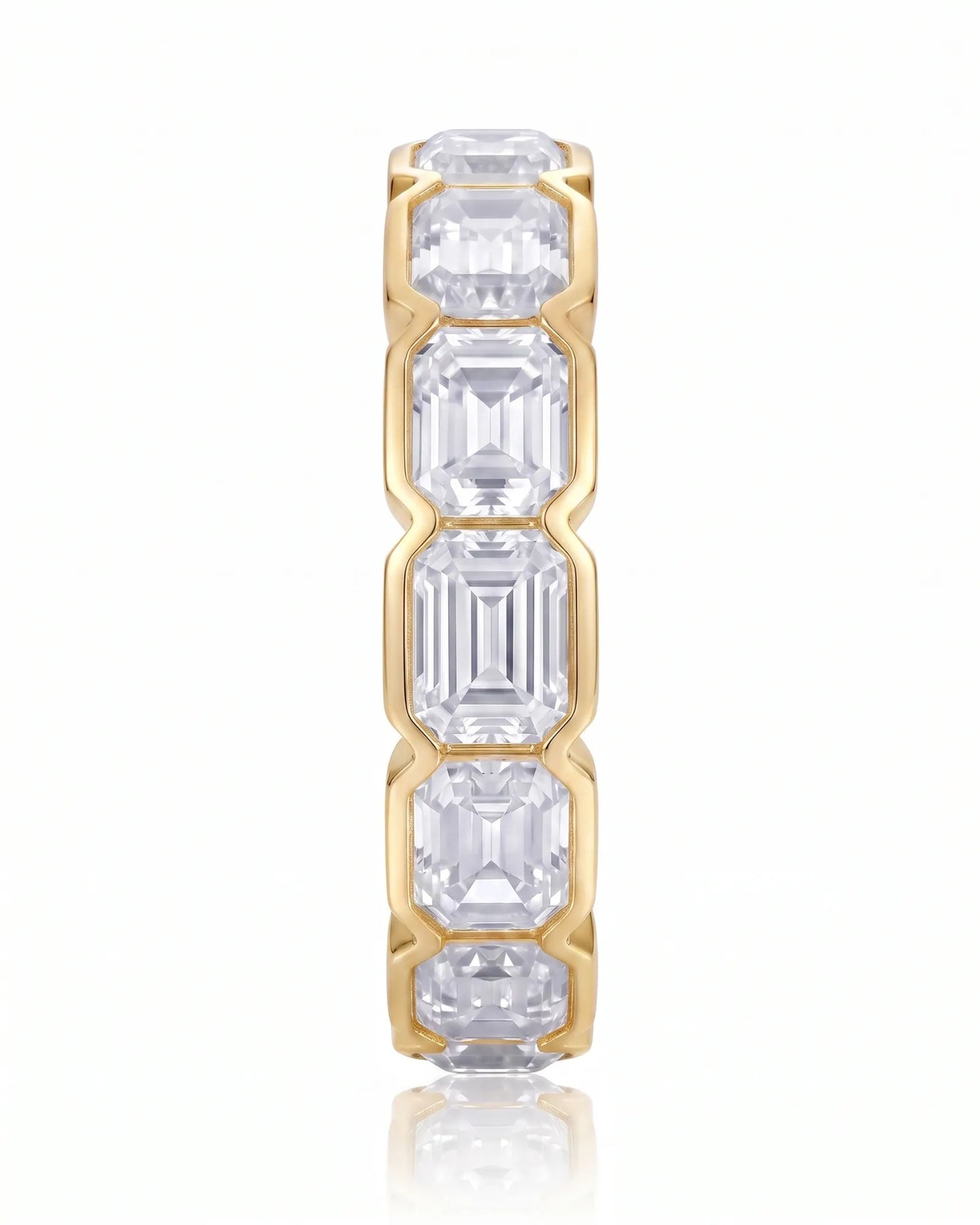 Emerald Cut Diamond Eternity Band in White Gold