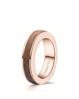 Women's Wenge Wood Ring in White Gold