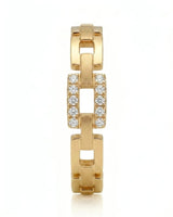Diamond link wedding band with modern chain-inspired design and refined 18K yellow gold craftsmanship | SARATTI