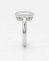 Golden Horizon – Natural Emerald-Cut Diamond Bezel Engagement Ring