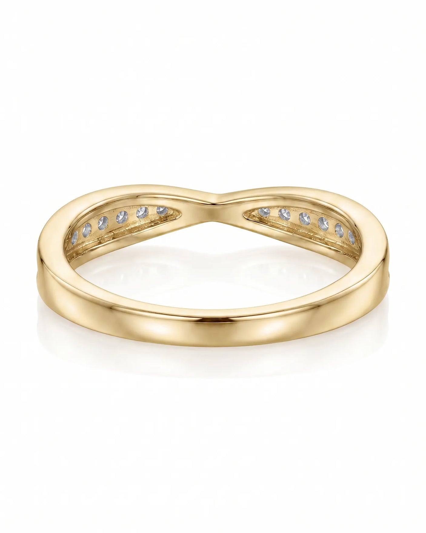 Twisted Shank Natural Diamond Eternity Wedding Band