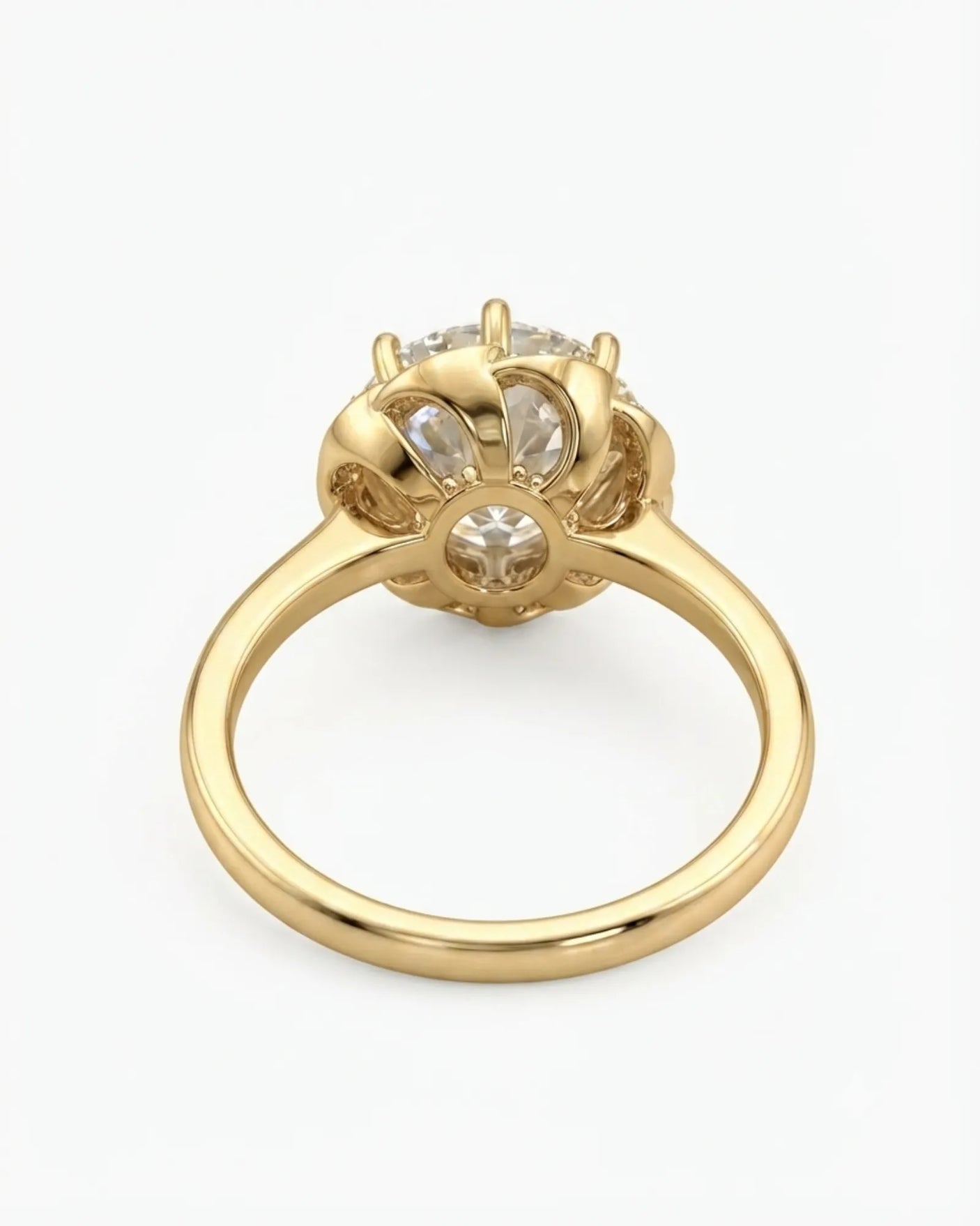 AYALA • 4 carat Moissanite Ring in White Gold with Halo