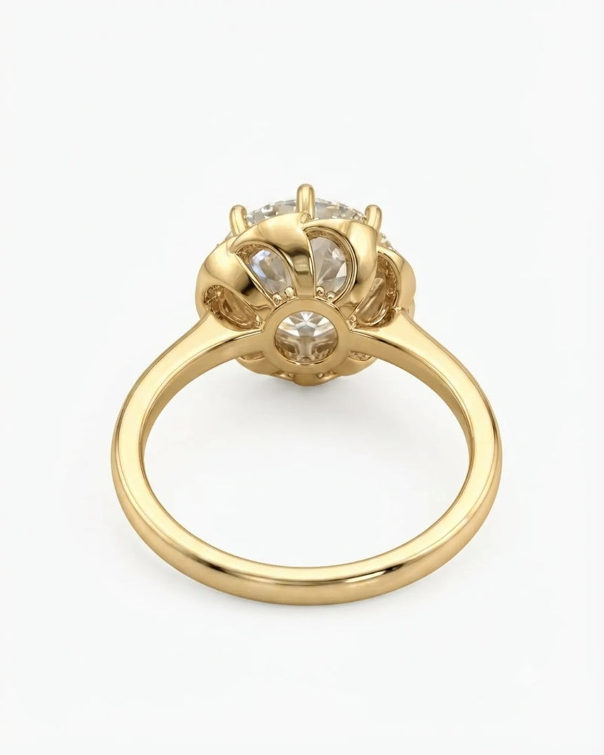 AYALA • 4 carat Moissanite Ring in White Gold with Halo