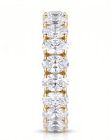 Oval Wedding Band in White Gold Prong Set