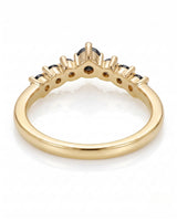 Black Diamond Curved Band in 18K Yellow Gold