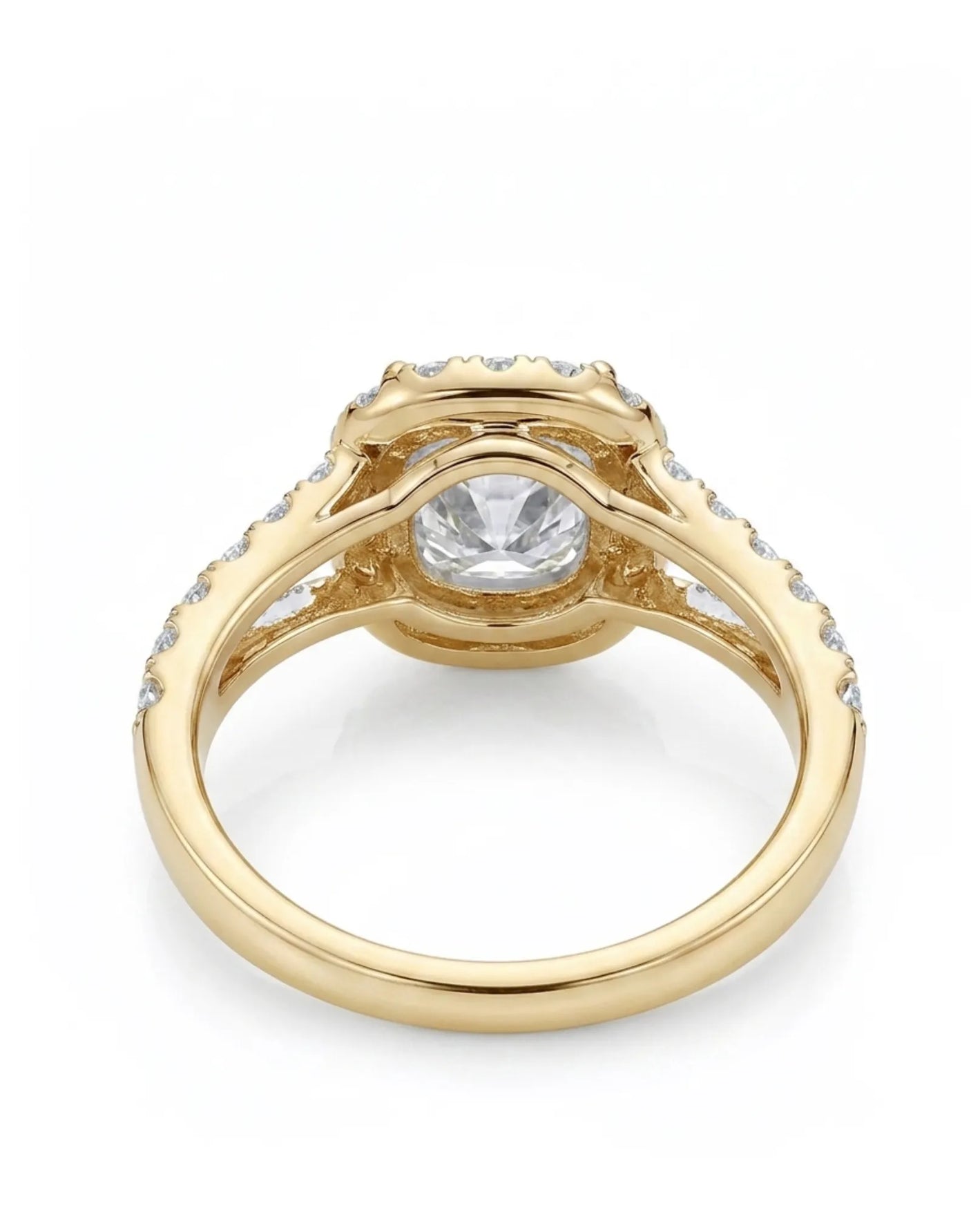 Erica • 2-carat Cushion Moissanite Ring in White Gold