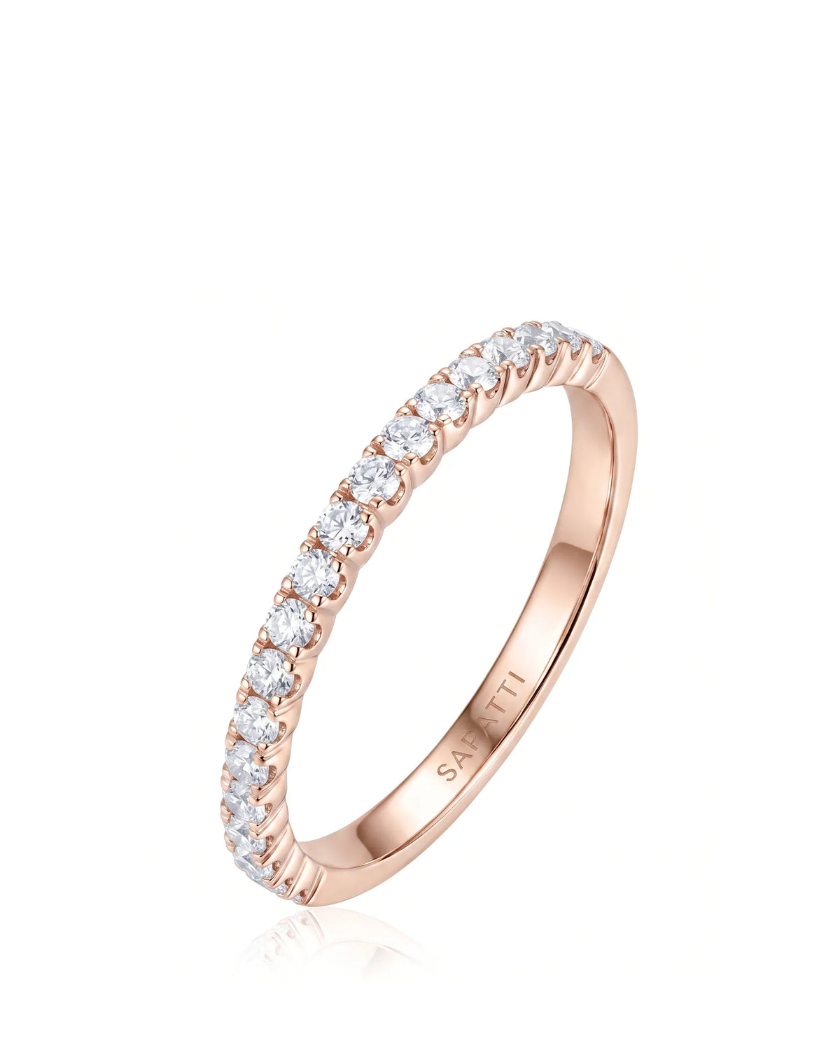 2mm Diamond Wedding Band in Yellow Gold