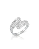 Baguette and Round Diamond Band in White Gold