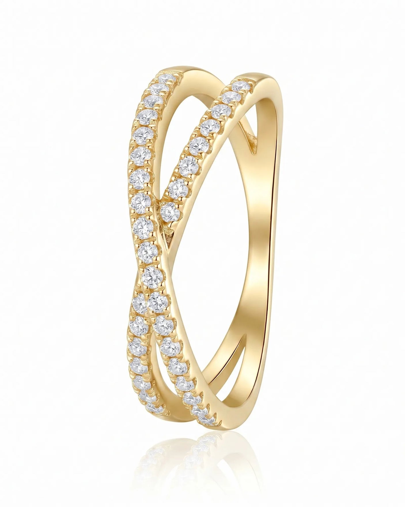 Criss Cross Wedding Band with Diamonds