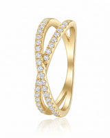 Criss Cross Wedding Band with Diamonds