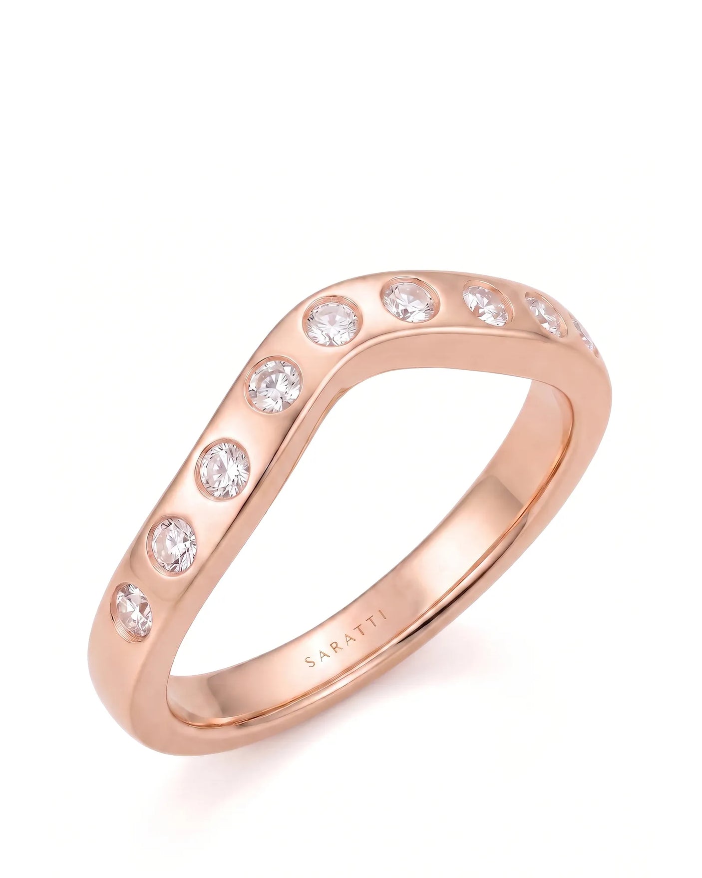 Yellow Gold Wedding Band with Diamonds