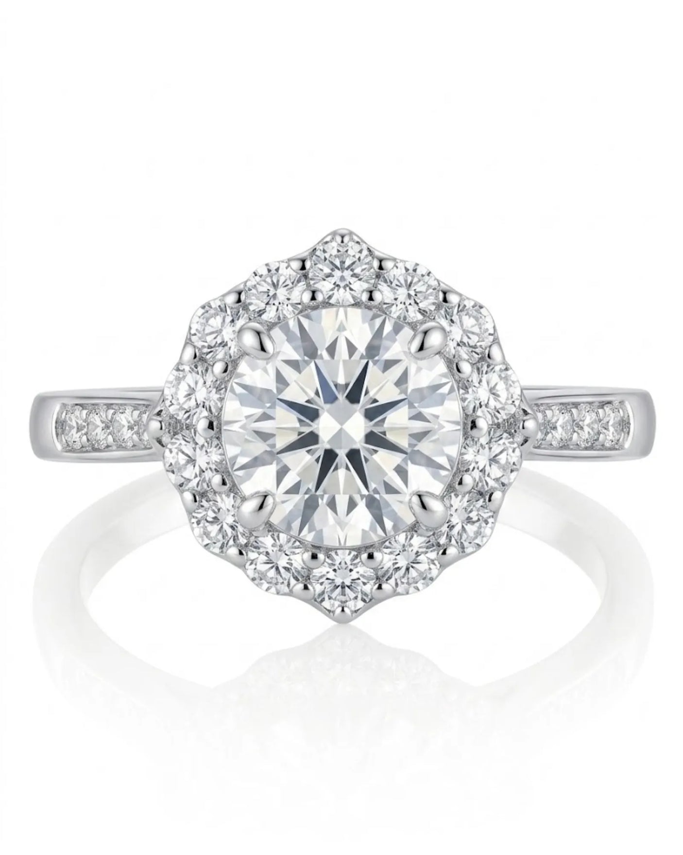 Alaya – Heavenly Harmony Natural Round Diamond Halo Engagement Ring