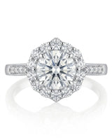Alaya – Heavenly Harmony Natural Round Diamond Halo Engagement Ring