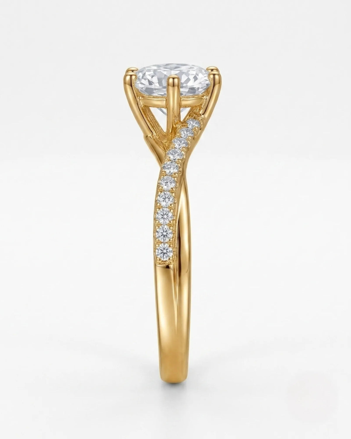 Amira – White Radiance Natural Round Diamond Split-Shank Engagement Ring