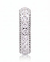 Two Tone Wedding Band Women's with Diamonds