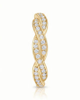 Twisted Shank Vintage Diamond Eternity Band in 18K White Gold — 18K Yellow Gold — View 4