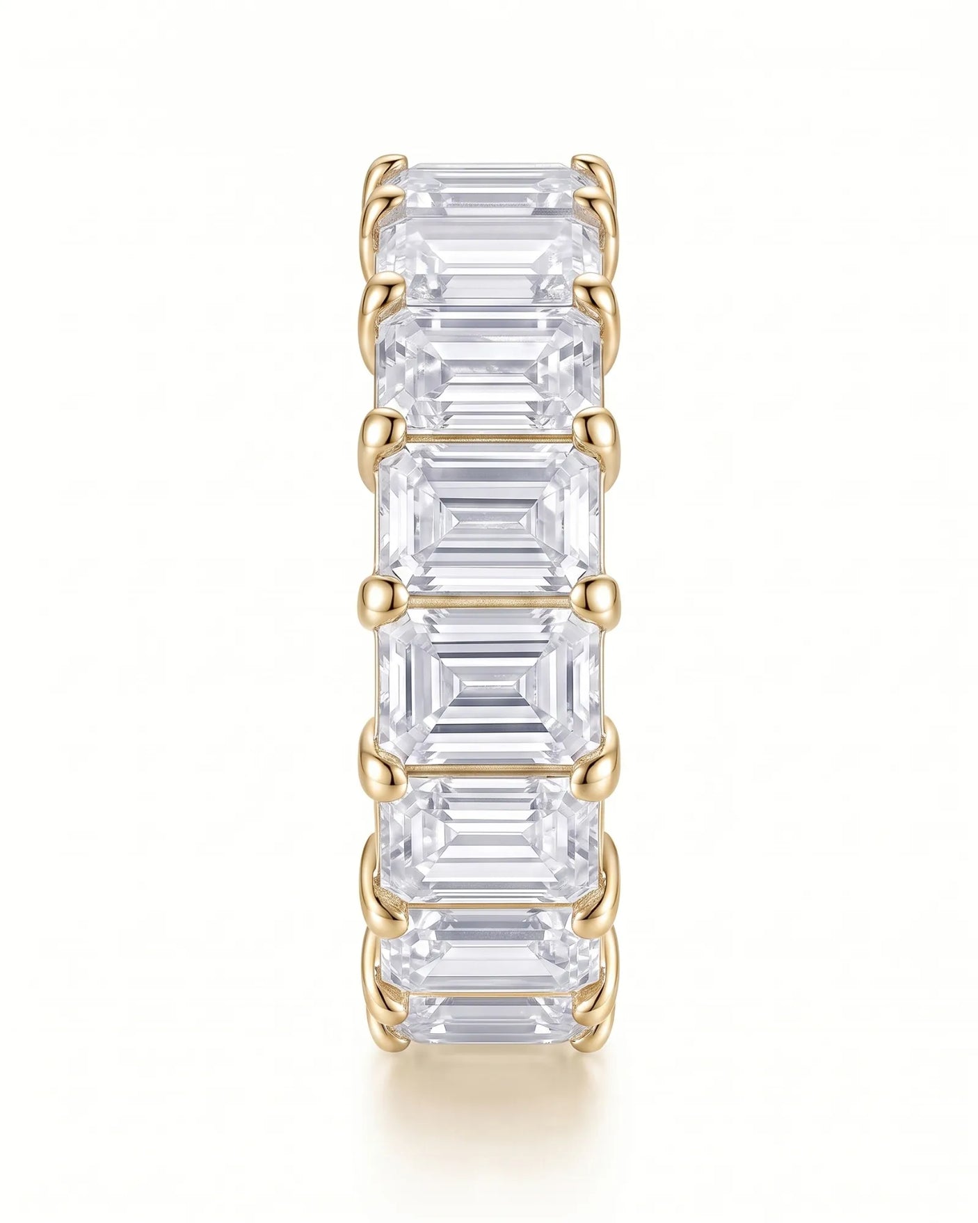 Emerald Cut Eternity Band in White Gold