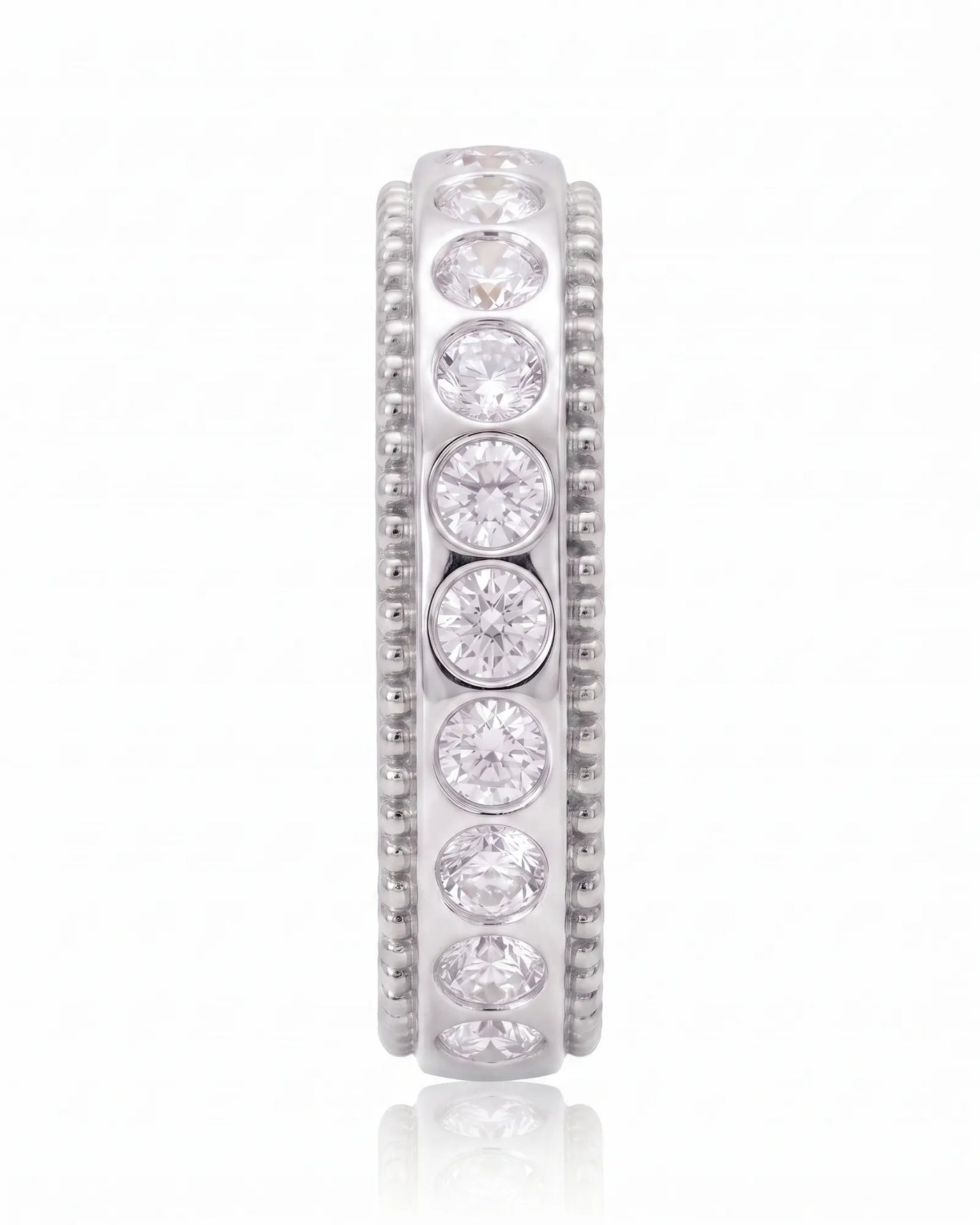 Two Tone Wedding Band Women's with Diamonds