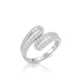 Baguette and Round Diamond Band in White Gold