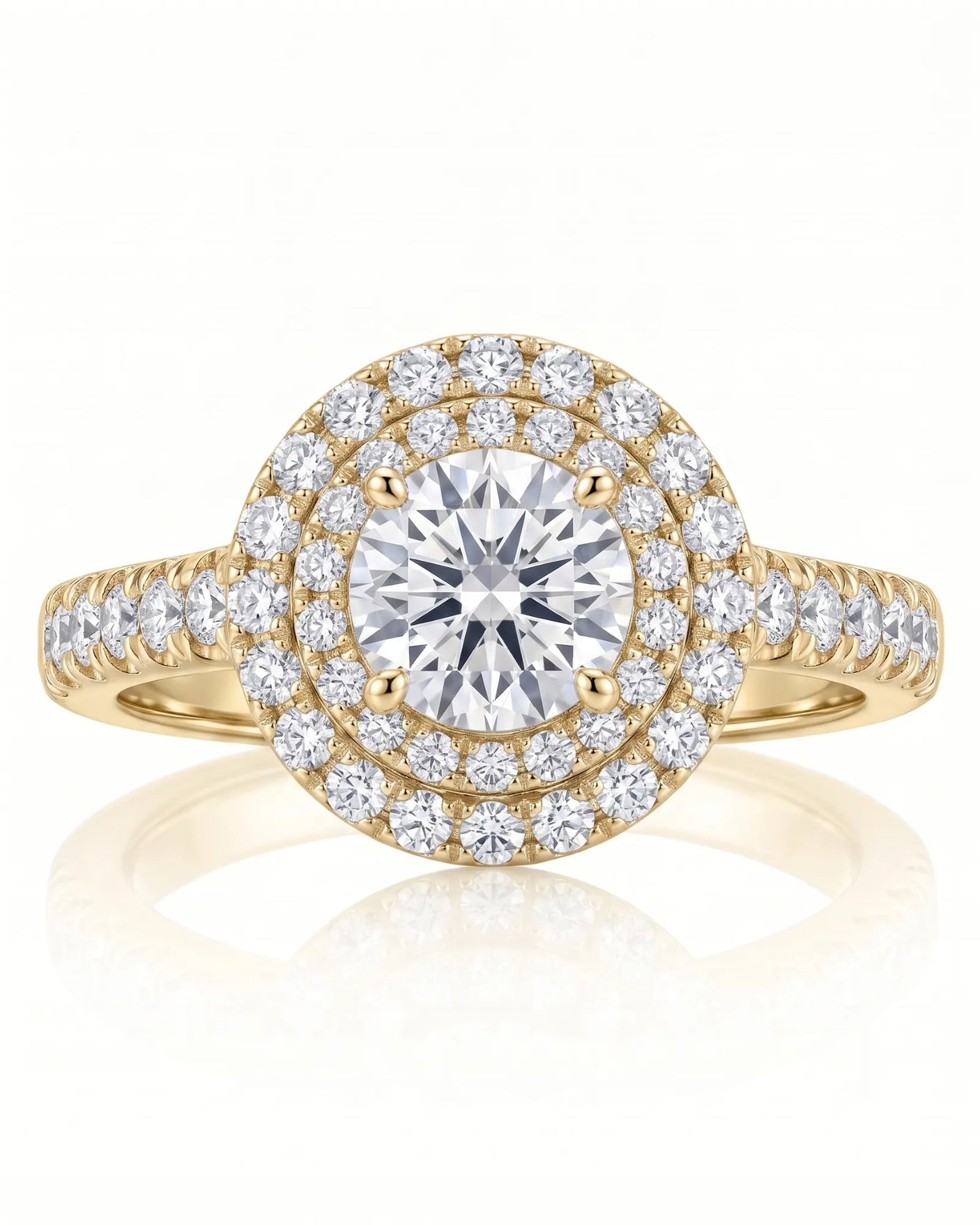 Keira – Gleaming Promise Natural Round Diamond Double Halo Ring