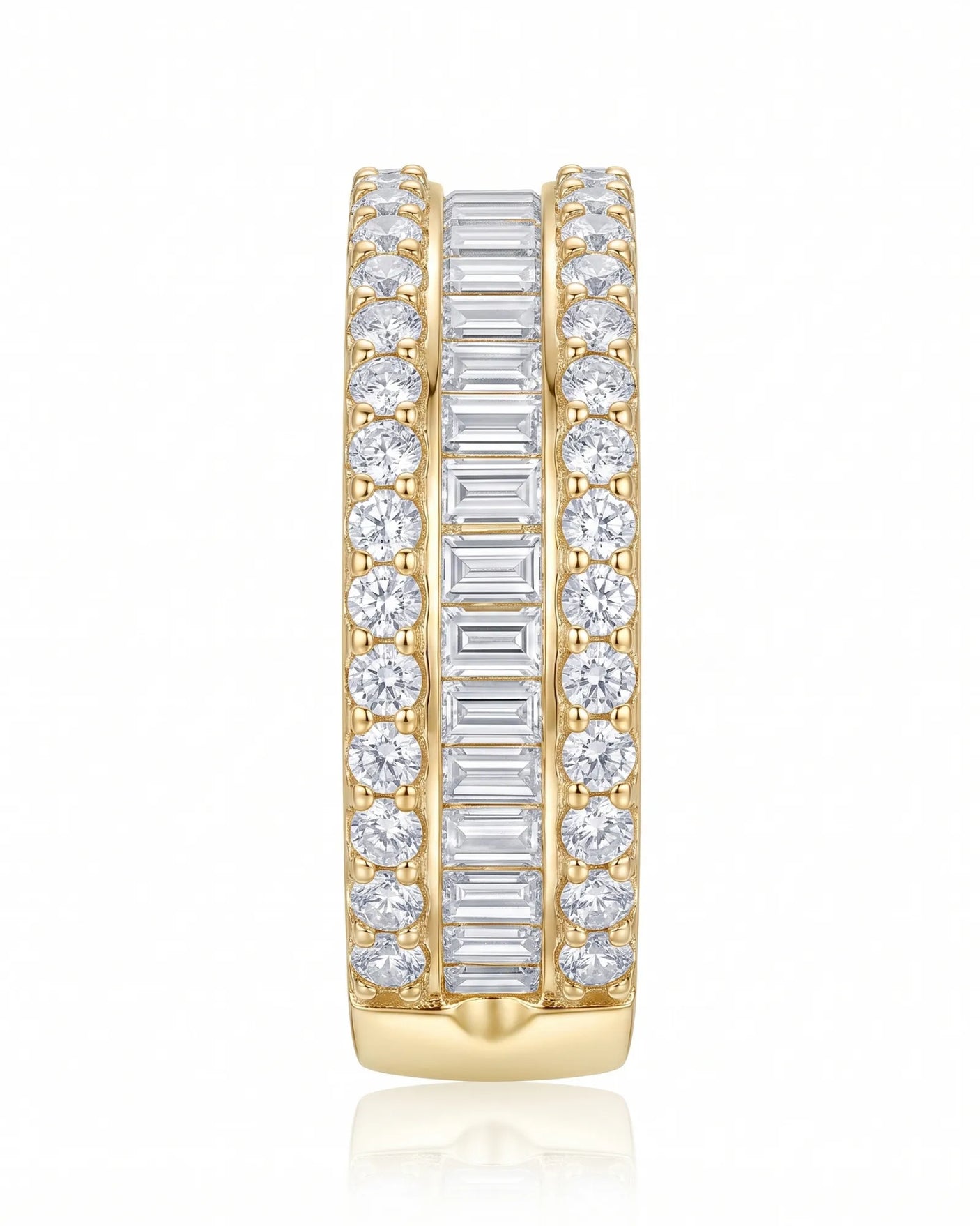 Rose Gold Eternity Band with Baguette and Round Diamonds