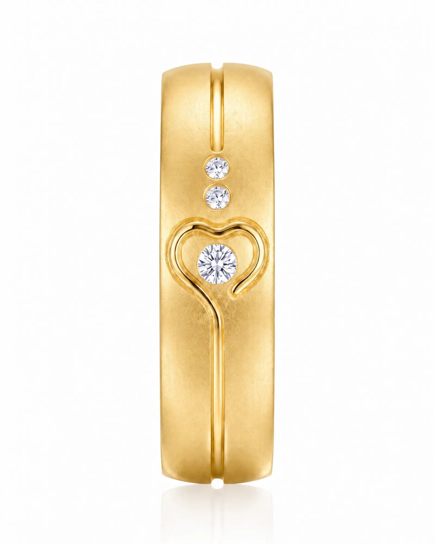 Yellow Gold Diamond Wedding Band Matte Finish