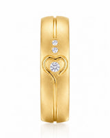 Yellow Gold Diamond Wedding Band Matte Finish