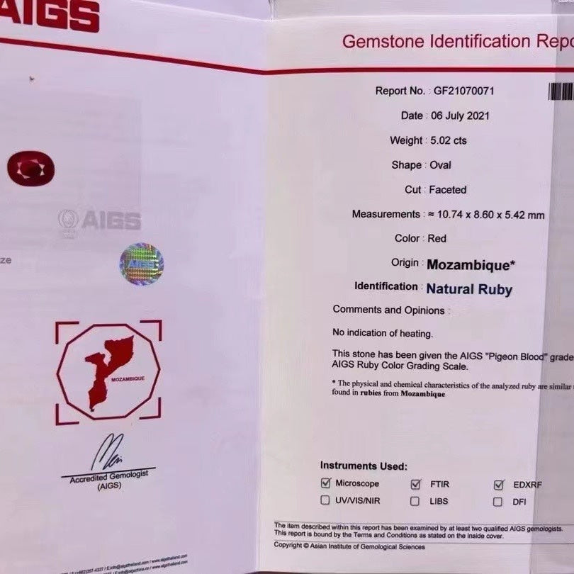 5.02-carat Oval Cut Natural Ruby | Unheated | GRS Certified