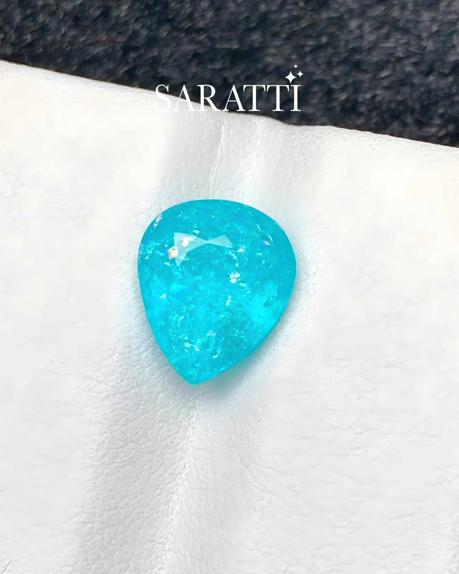 AIGS certified Paraiba tourmaline gemstone 3.25 carat pear - SARATTI