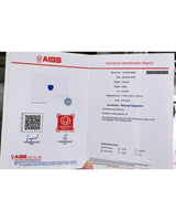AIGS ertified 3.60 carat Royal Blue Sapphire faceted loose gemstone detail | SARATTI