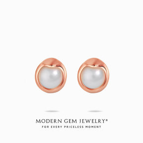 Akoya Pearl Stud Earrings | Modern Gem Jewelry