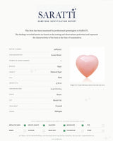 Alternate angle of Natural Ethiopian Pink Opal heart cabochon | SARATTI