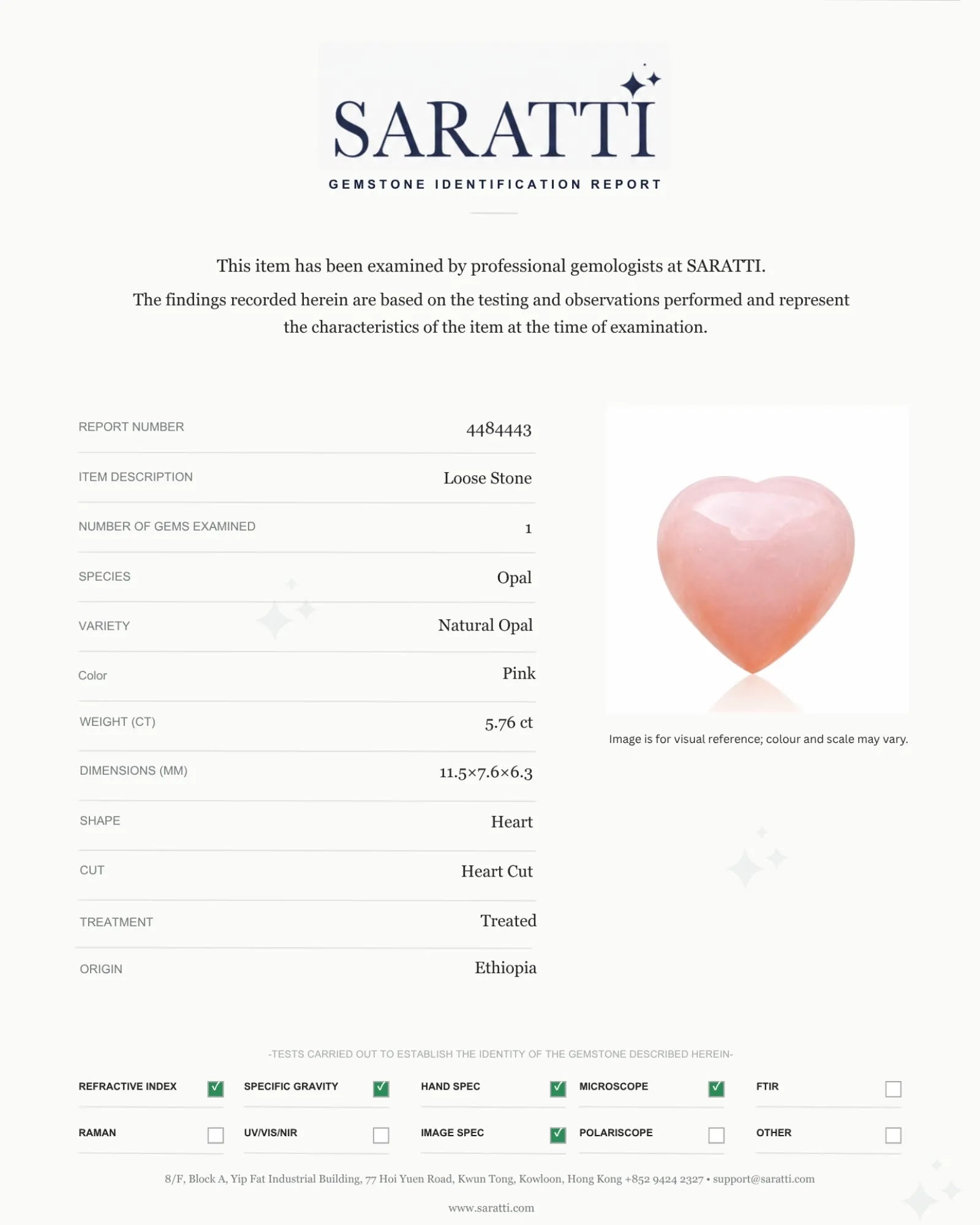 Alternate angle of Natural Ethiopian Pink Opal heart cabochon | SARATTI