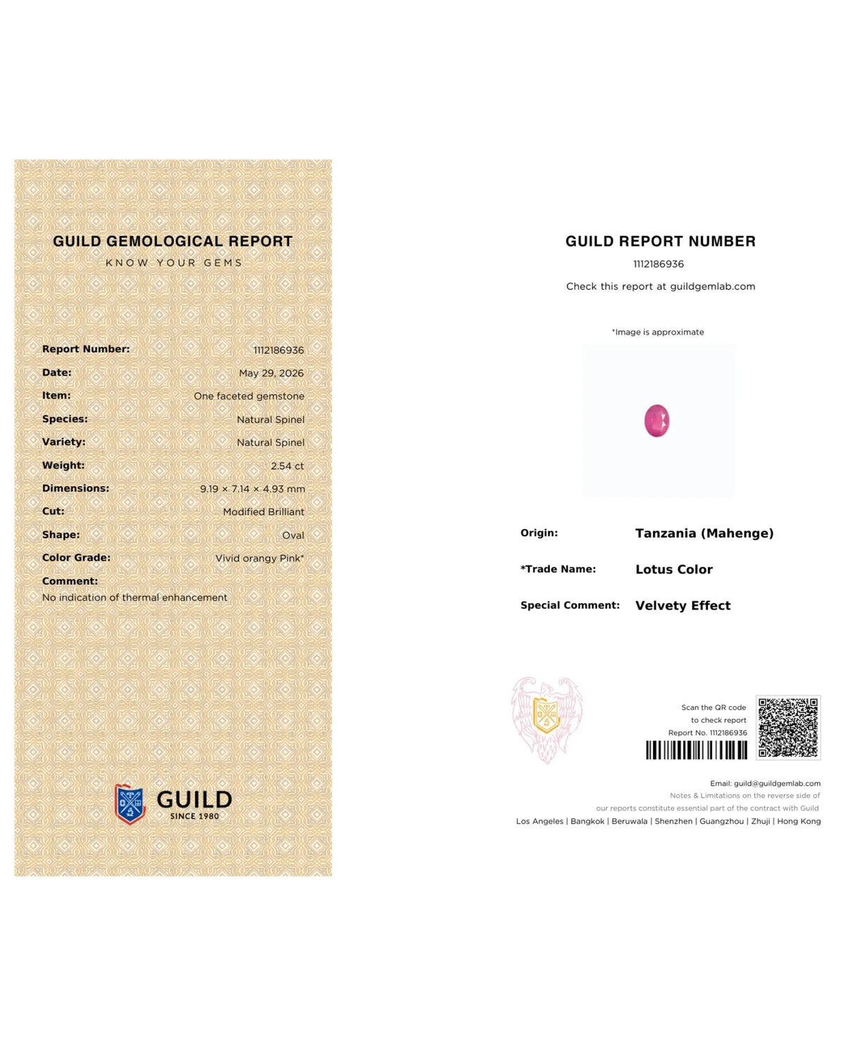 Alternate angle of Natural Tanzanian Pink Spinel oval | SARATTI