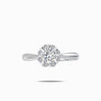 Amande 0.6 Carats Halo Twisted Shank Diamond Engagement Ring | Modern Gem Jewelry | Saratti