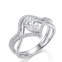 Amara • Pear-Cut Moissanite Bridal Set in Platinum