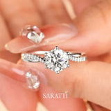 Natural Diamond Engagement Ring with Twist Band | Saratti